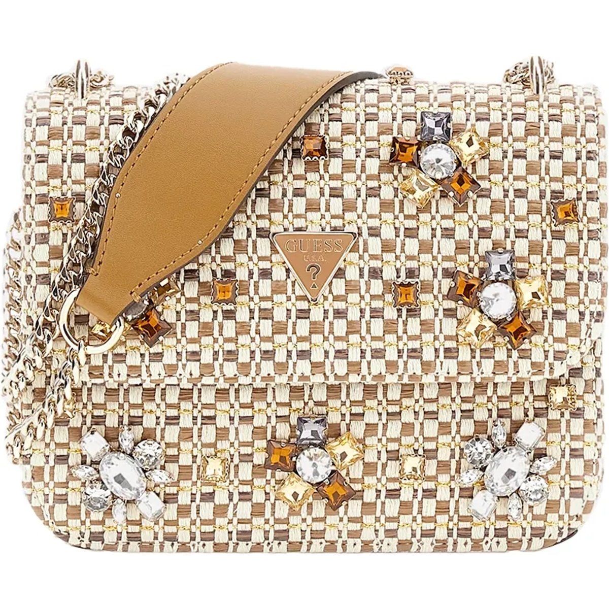 Verzierte gewebte Überschlag-Schultertasche