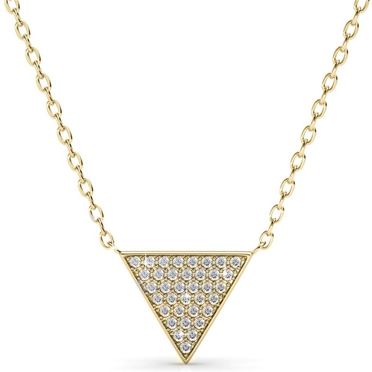 Geometrische Pave-Dreieck-Anhänger-Halskette