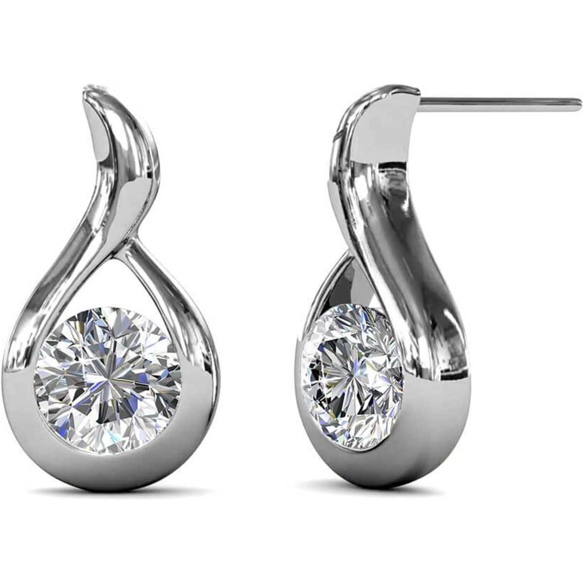 Elegante gewellte Zirkonia-Ohrstecker