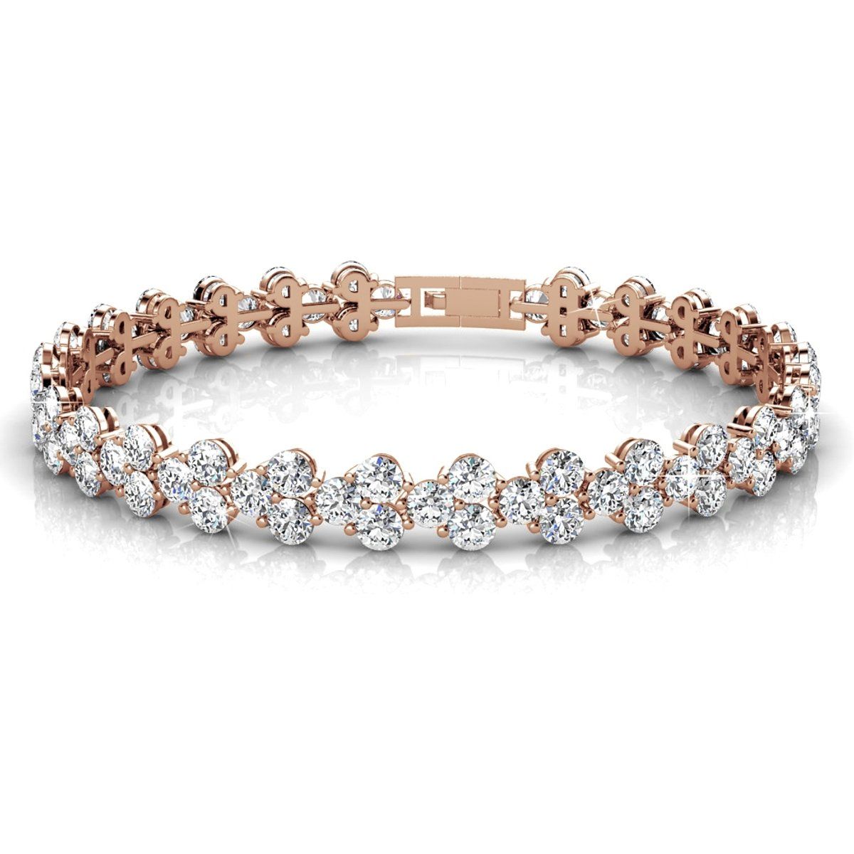 Funkelndes Cluster-Armband in Roségold