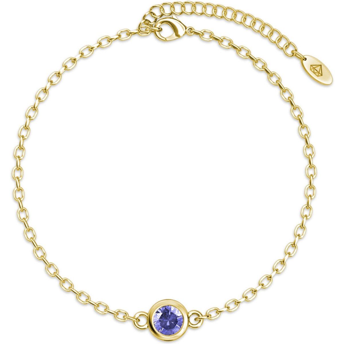 Zierliches Geburtsstein-Armband mit Zargenfassung