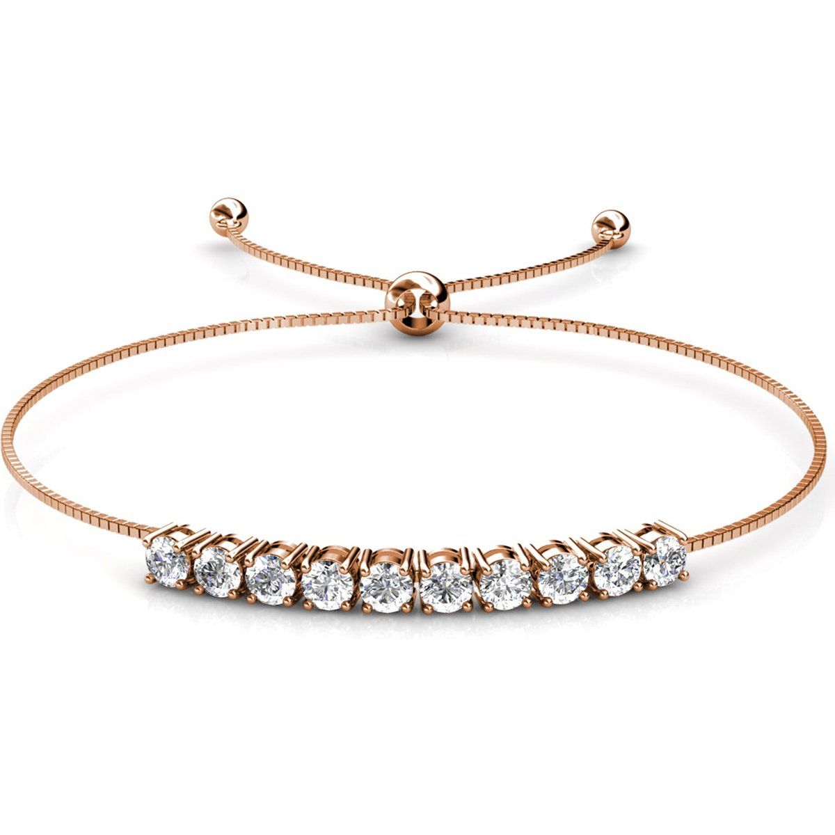 Roségold-Armband mit Zirkonia-Kristallen