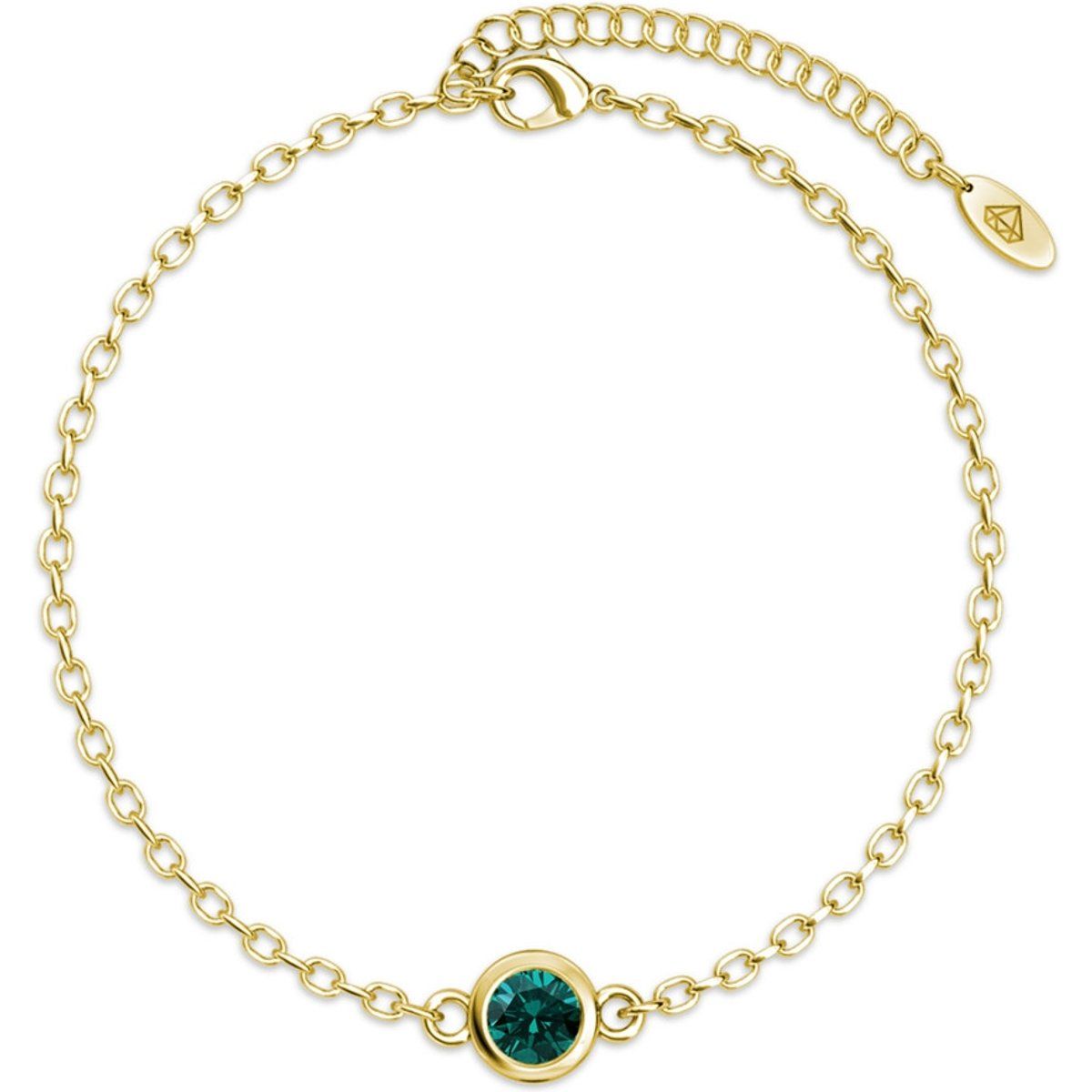 Filigrane Geburtsstein-Kette mit Zargenfassung