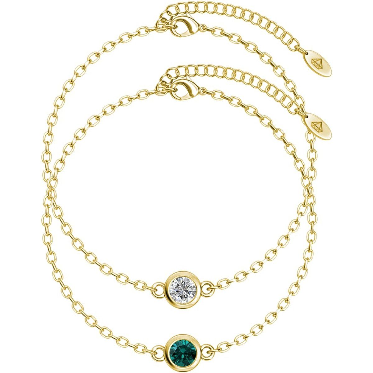 Elegantes Geburtsstein-Armband-Set mit Kristallen