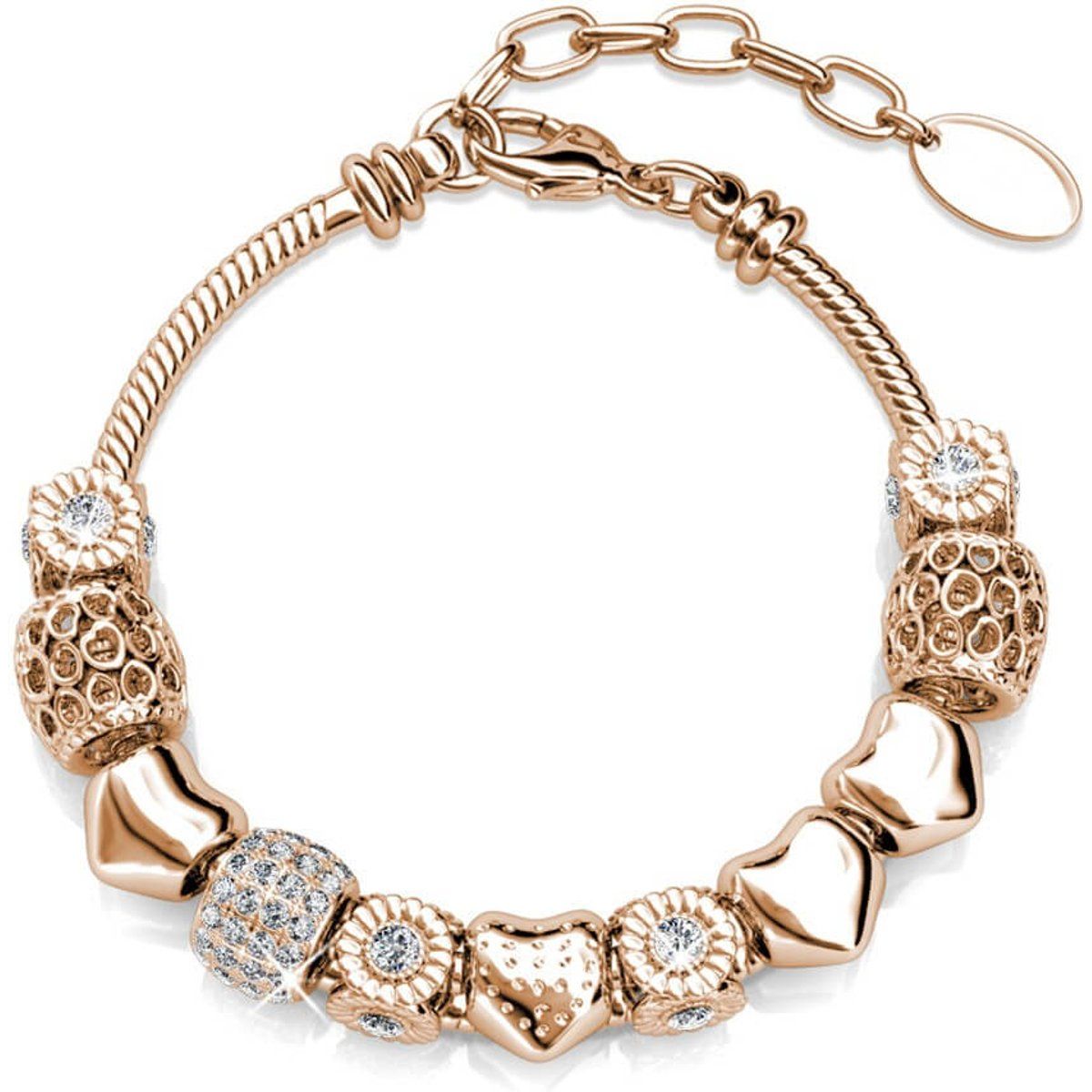 Funkelndes Kristall-Herz-Charm-Armband