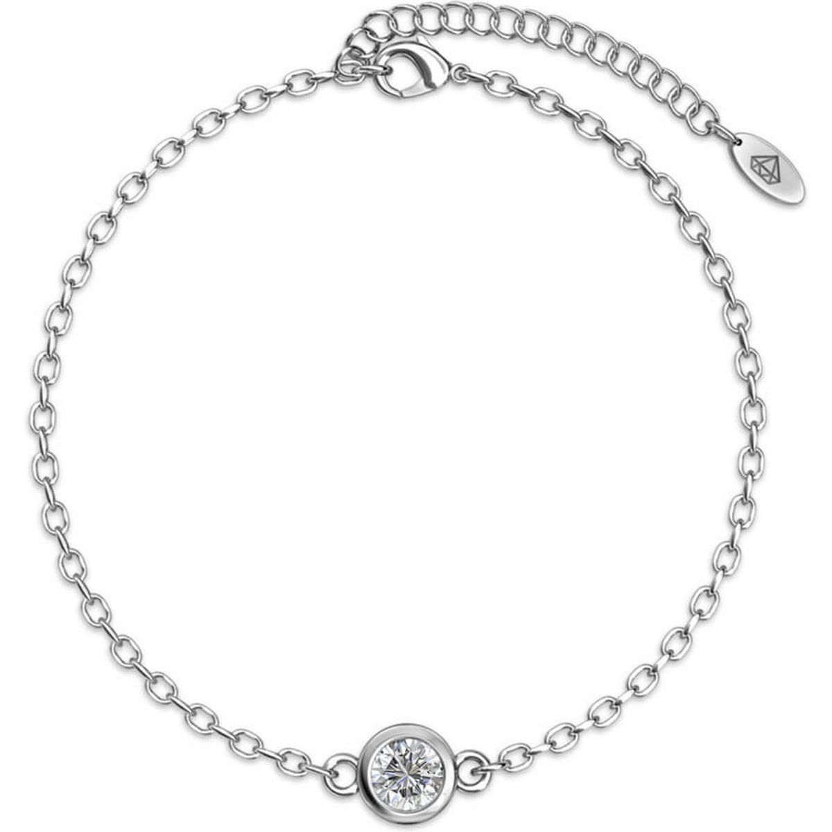 Zartes Solitär-Kristall-Kettenarmband