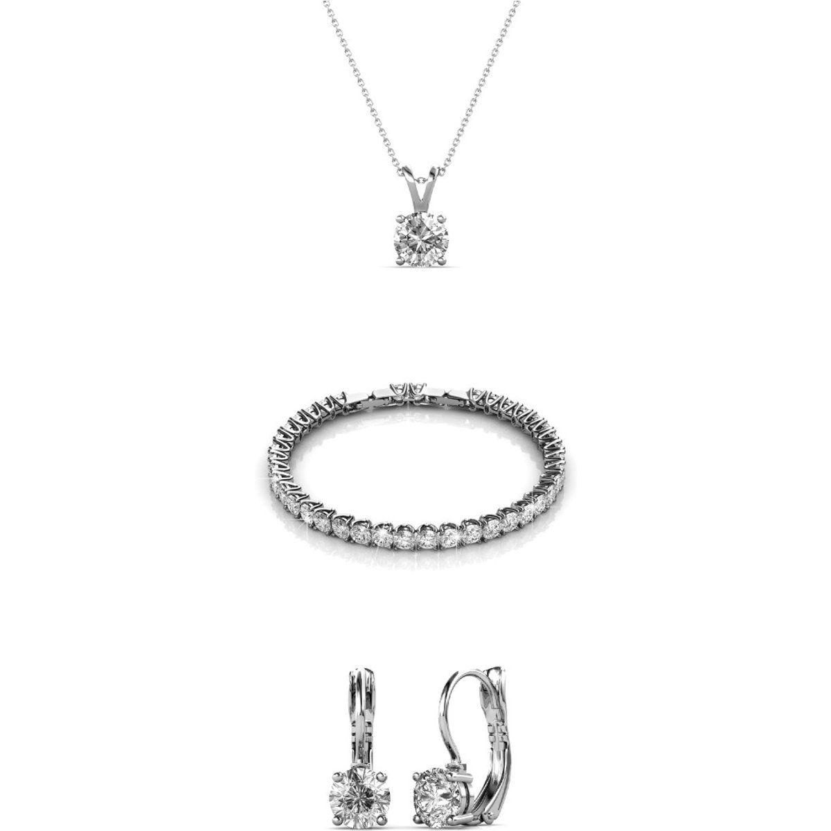 Elegantes Rundes Kristall Schmuckset