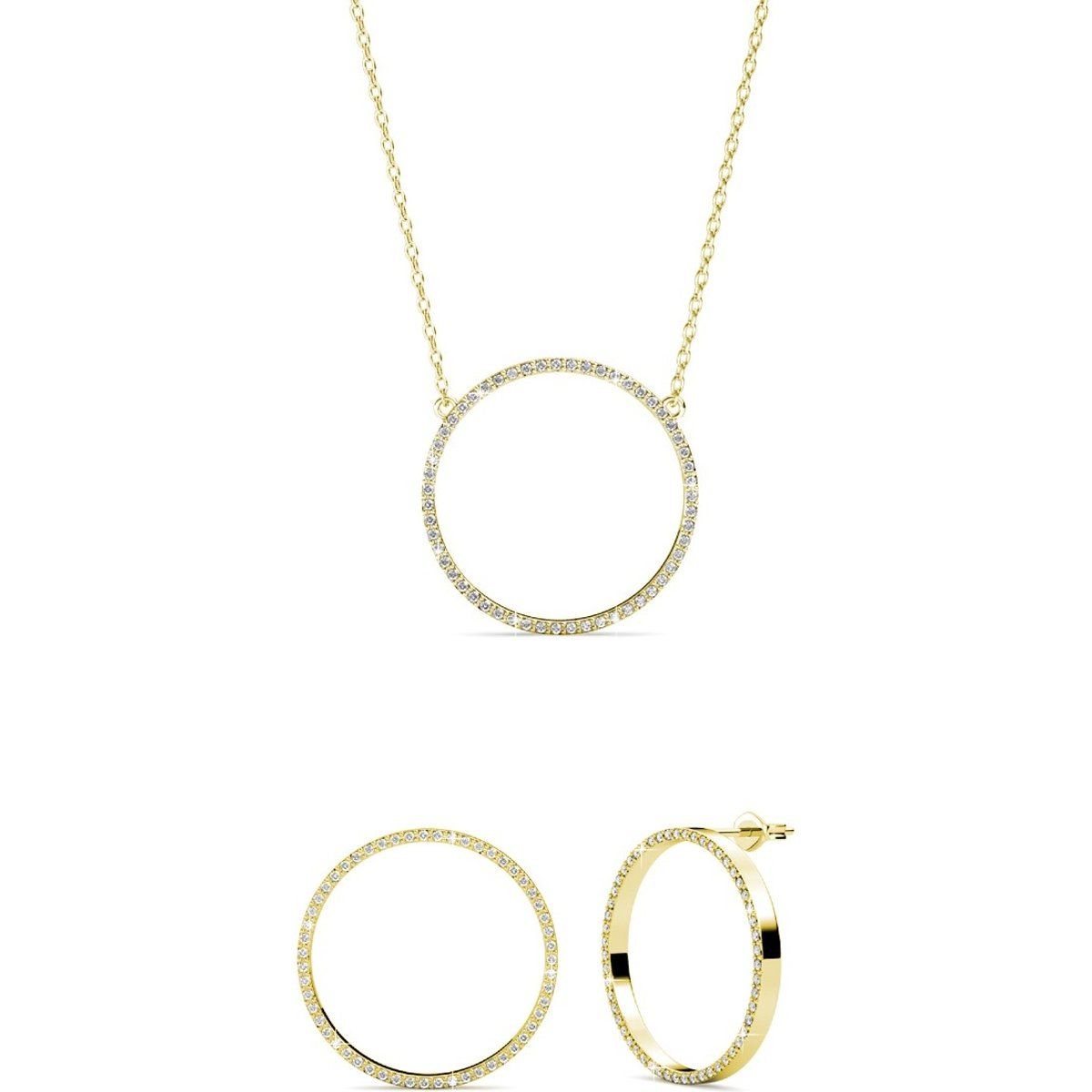 Funkelndes geometrisches Kreis-Schmuckset
