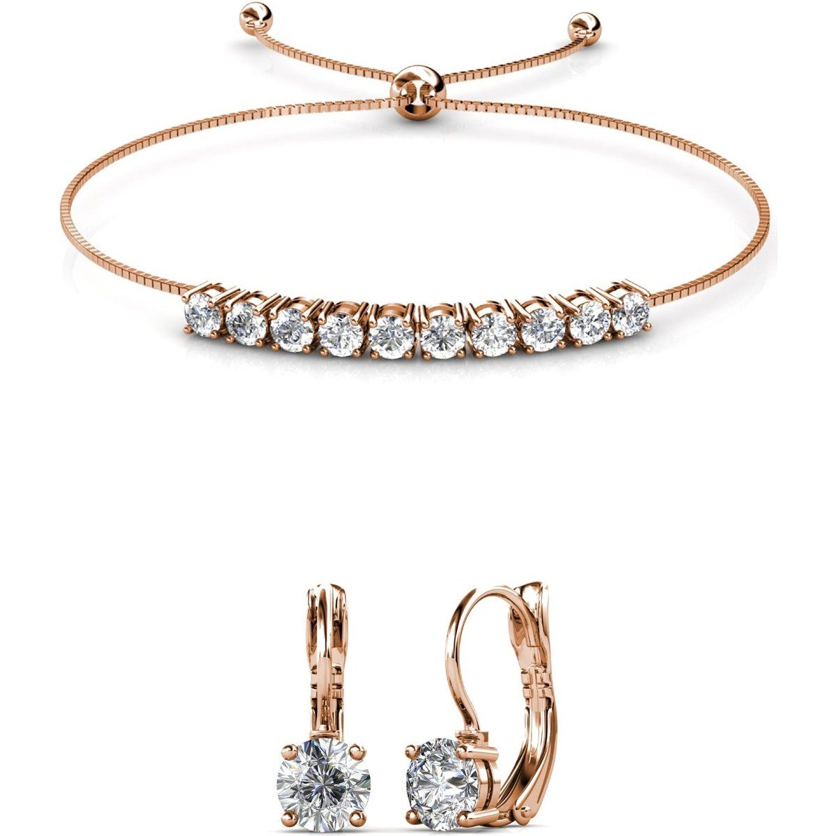 Elegantes Rundes Kristall-Schmuckset