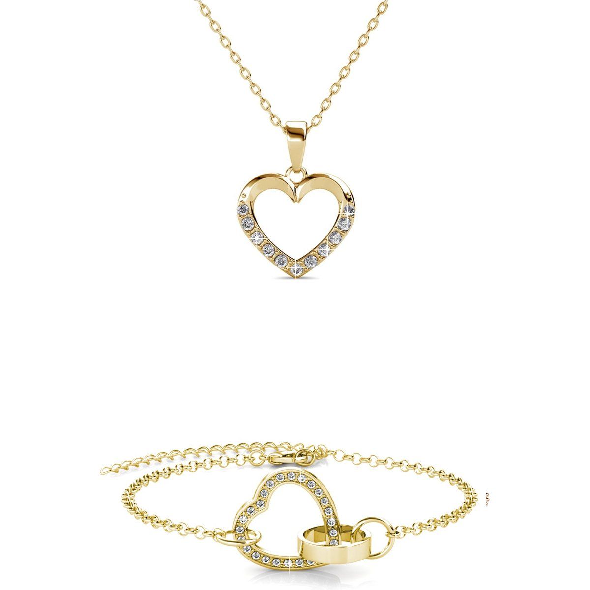 Elegantes Schmuckset mit Kristallherz