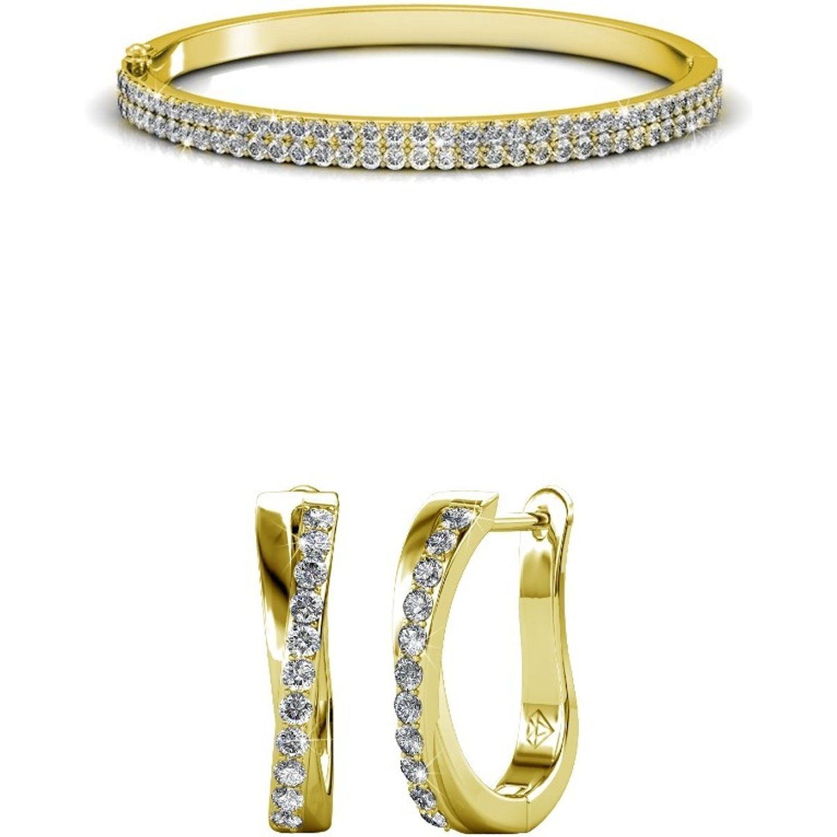 Elegantes Set aus Armreif und Ohrringen