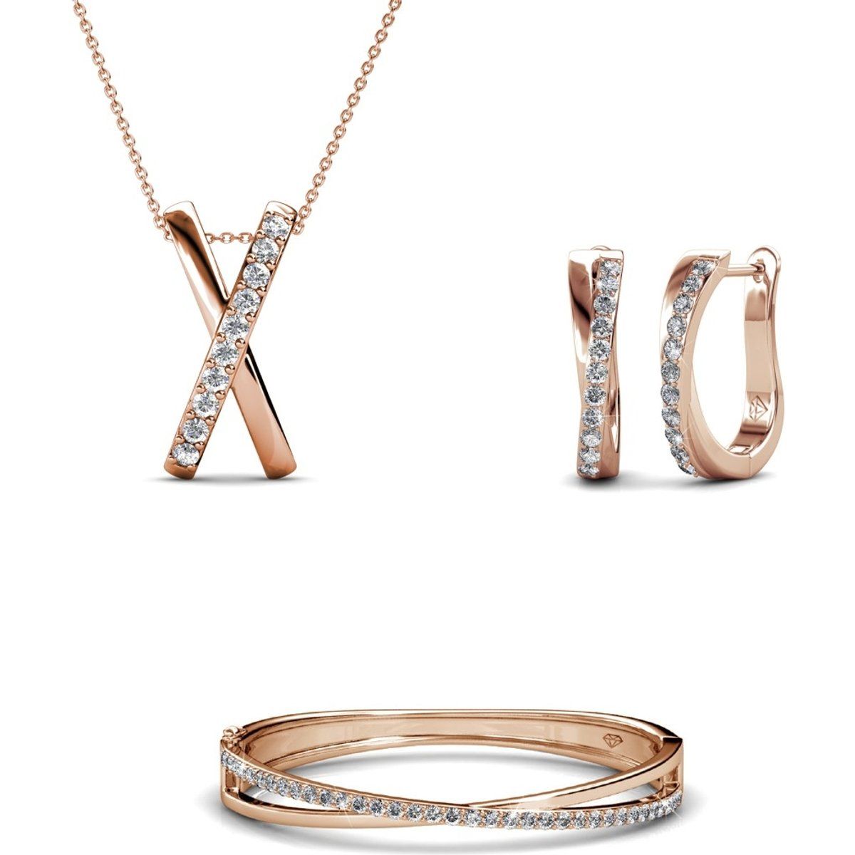 Elegantes Design mit überkreuzten Kristallen