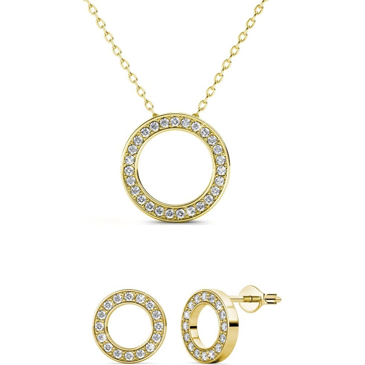 Funkelndes Kreis-Schmuckset