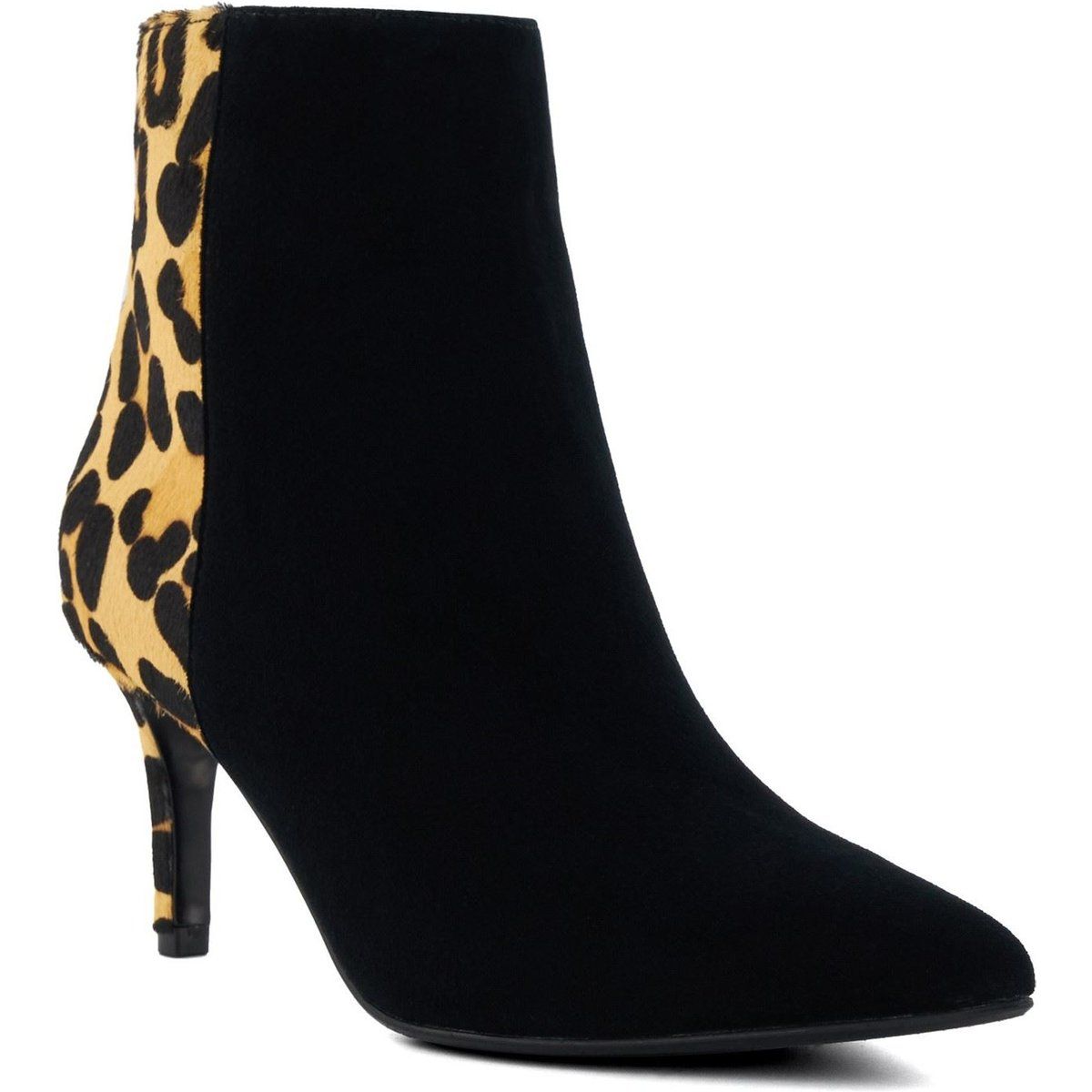 Stiletto-Stiefeletten mit Leoparden-Detail