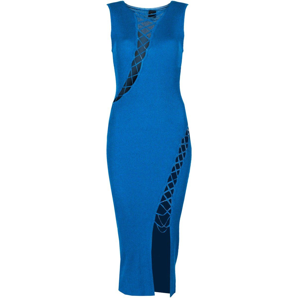 Ärmelloses Strick-Midikleid mit Schnürung