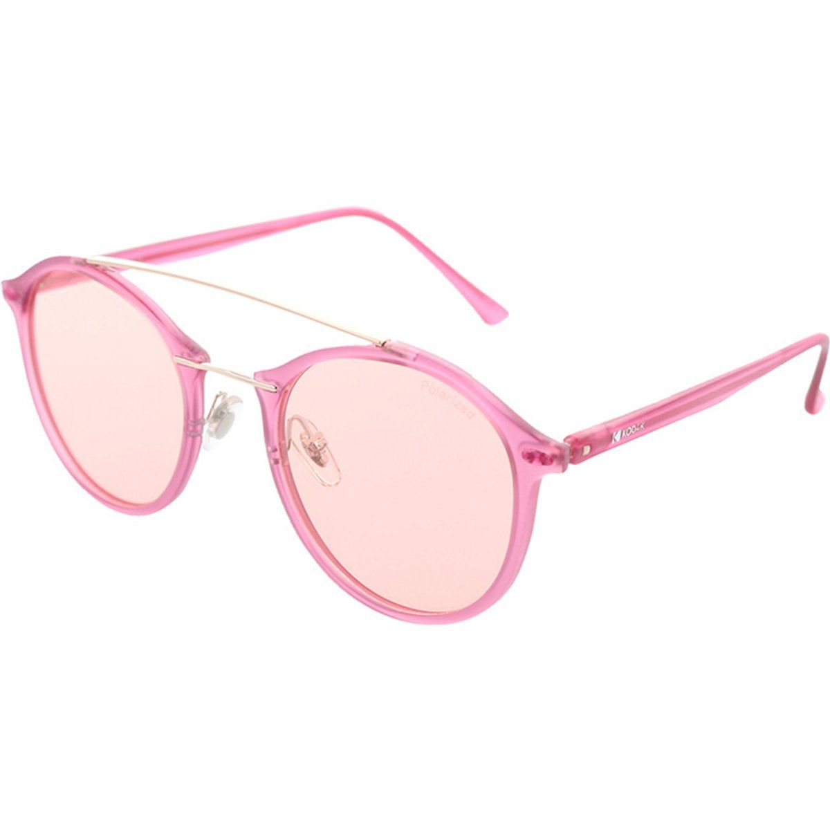 Runde polarisierte Sonnenbrille mit Doppelsteg