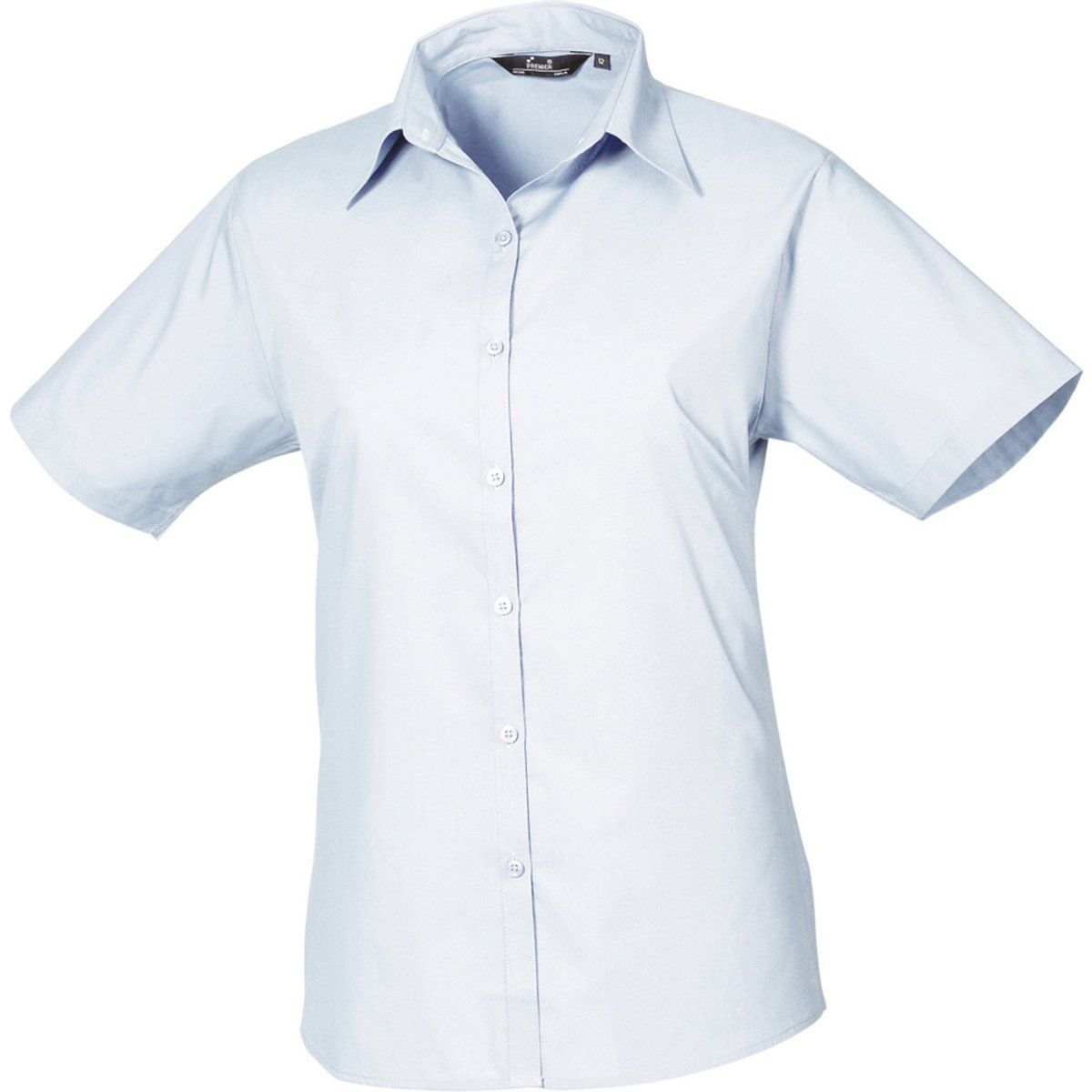 Kurzärmlige Popeline-Bluse mit Abnähern