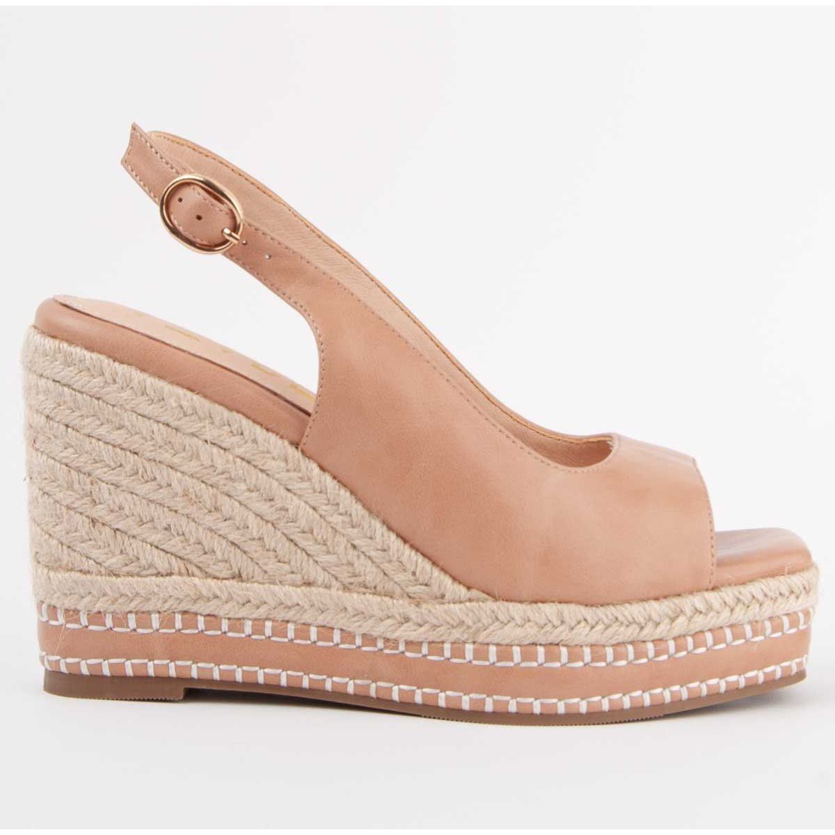 Slingback Peep-Toe Plateau-Espadrilles