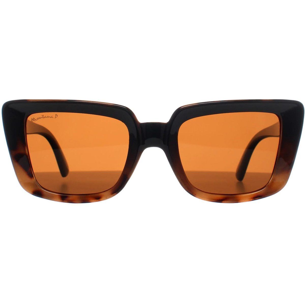 Markante rechteckige Sonnenbrille in Schildpatt-Optik