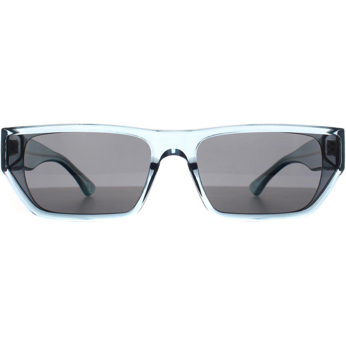 Minimalistische rechteckige transparente Sonnenbrille