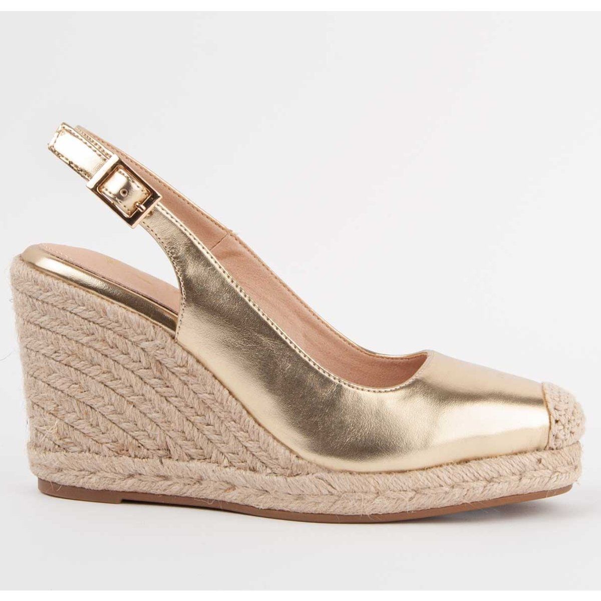 Metallic-Espadrilles mit Keilabsatz