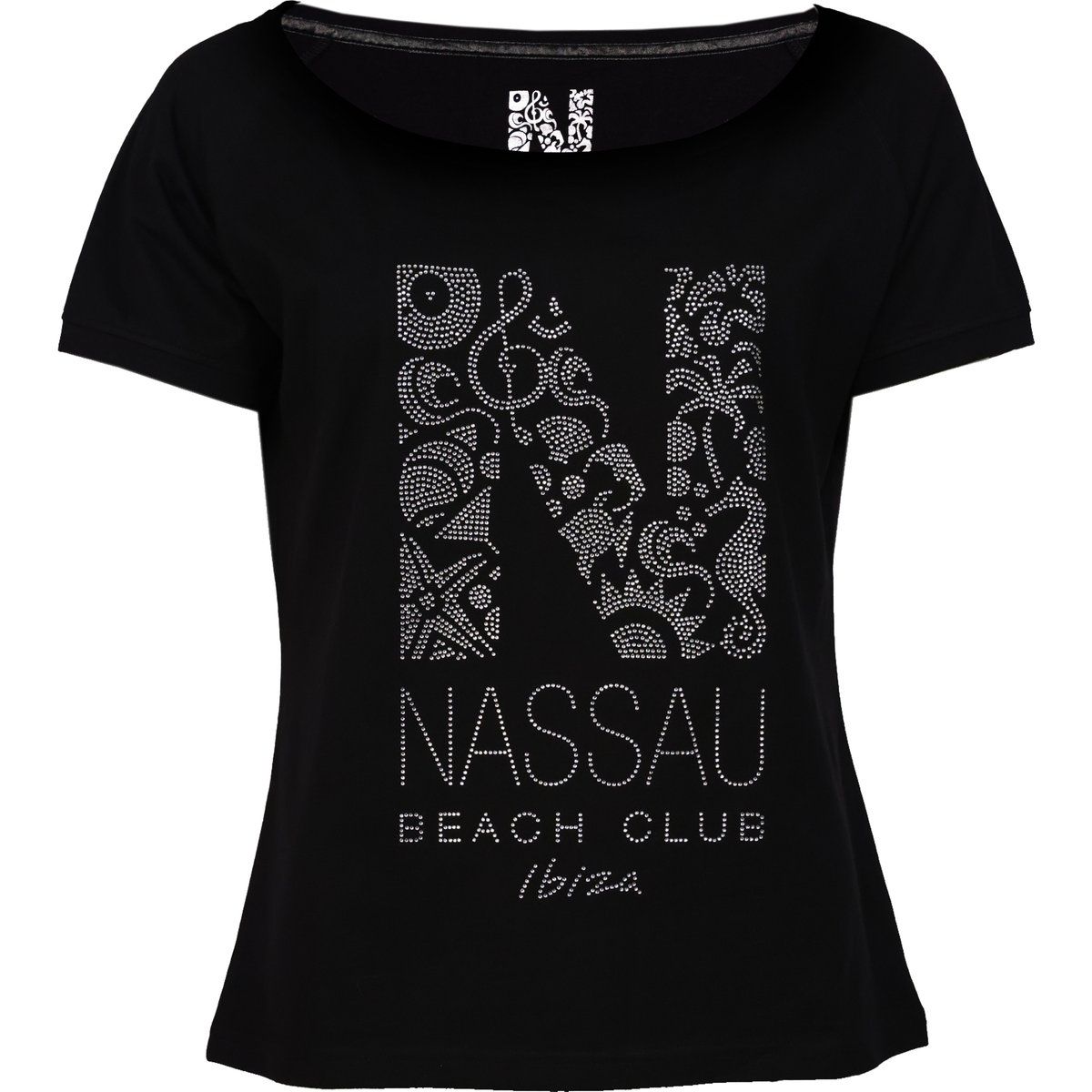 T-Shirt mit Strass-Logo-Grafik