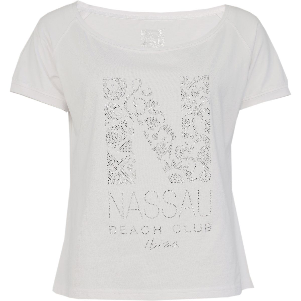 Verziertes Nassau Beach Logo-T-Shirt