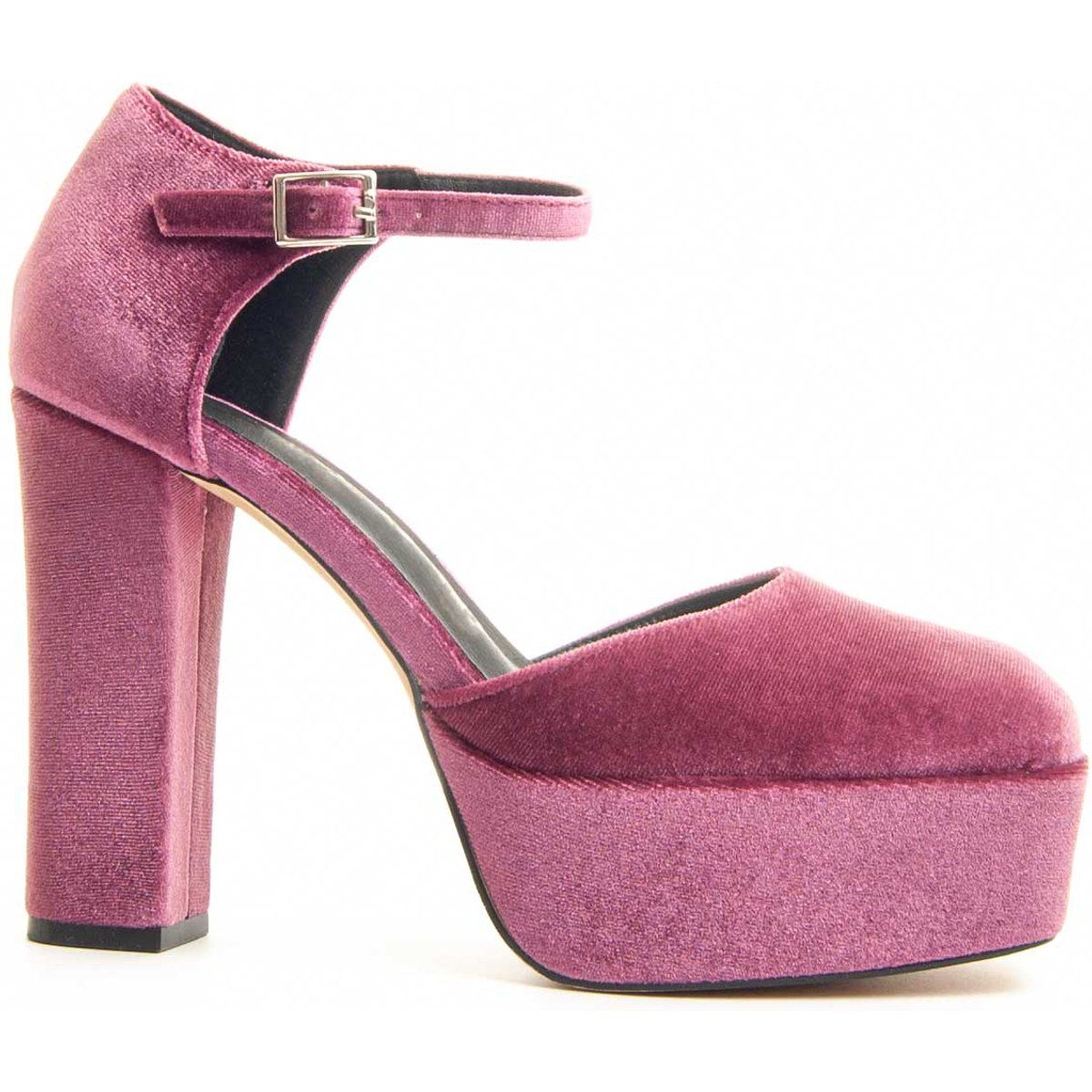 Plateau-Mary-Janes aus Samt