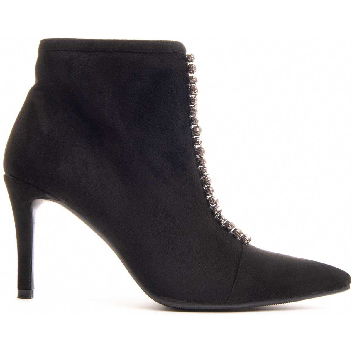 Verzierte Stiletto-Stiefeletten mit spitzer Kappe