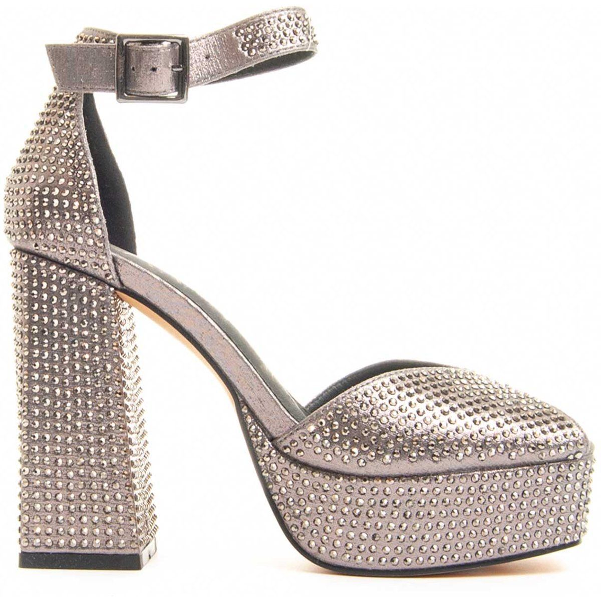 Glamouröse Plateau-Sandalen mit Strass