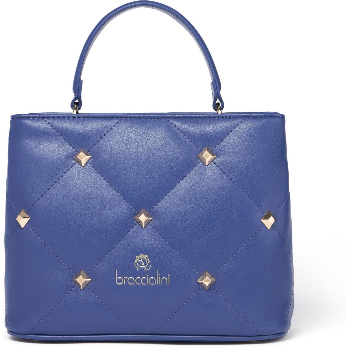 Gesteppte Henkeltasche mit Nieten
