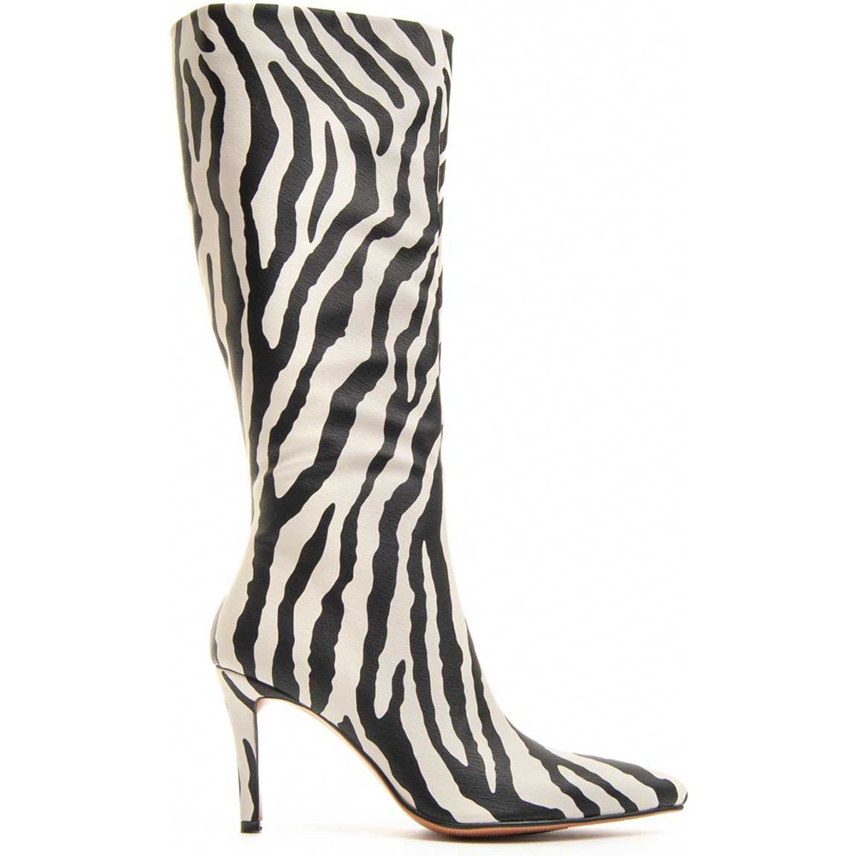 Zebra-Print Stiefel mit Pfennigabsatz