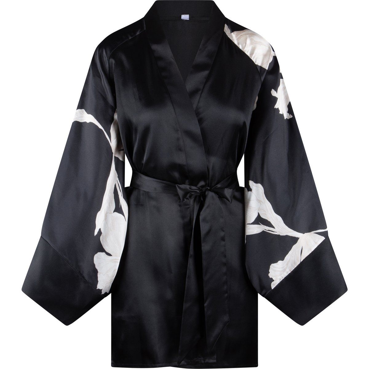 Satin-Kimono mit Blumenmuster