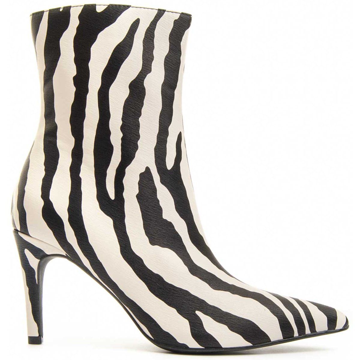 Markante Stiefeletten mit Zebra-Print