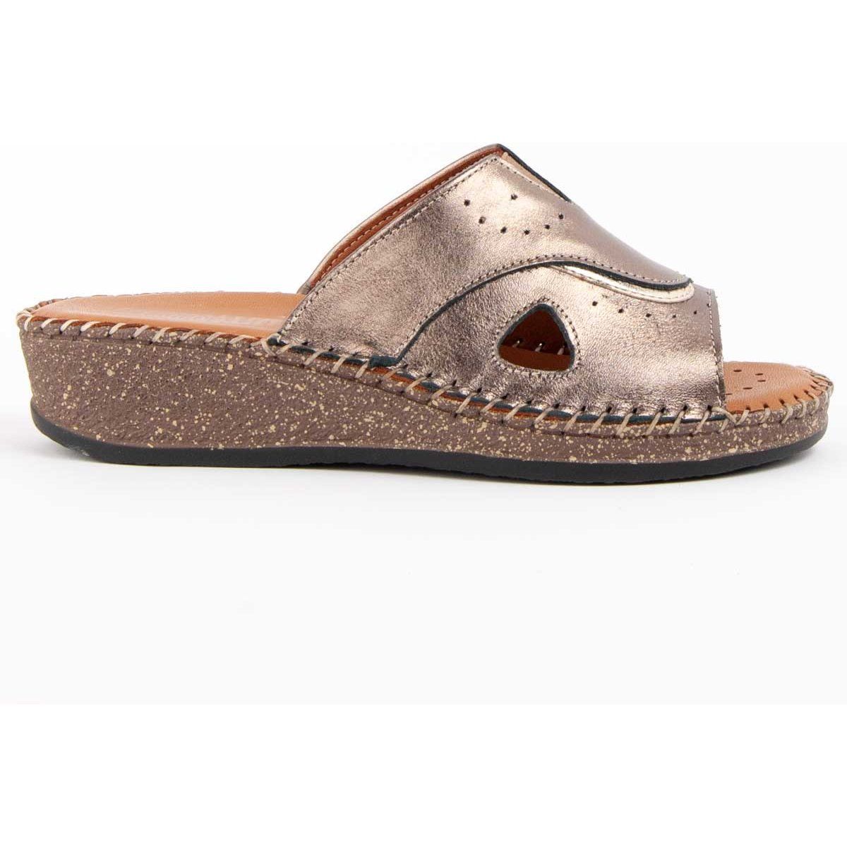 Elegante Metallic Keilsandaletten