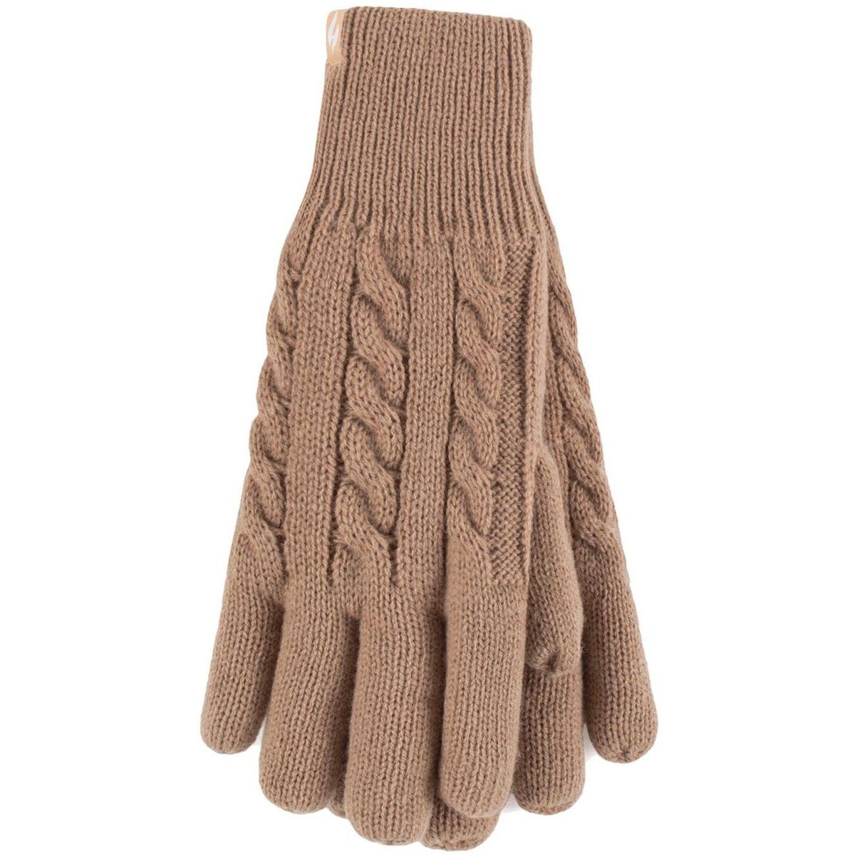 Wärmende Thermo-Handschuhe mit Zopfmuster