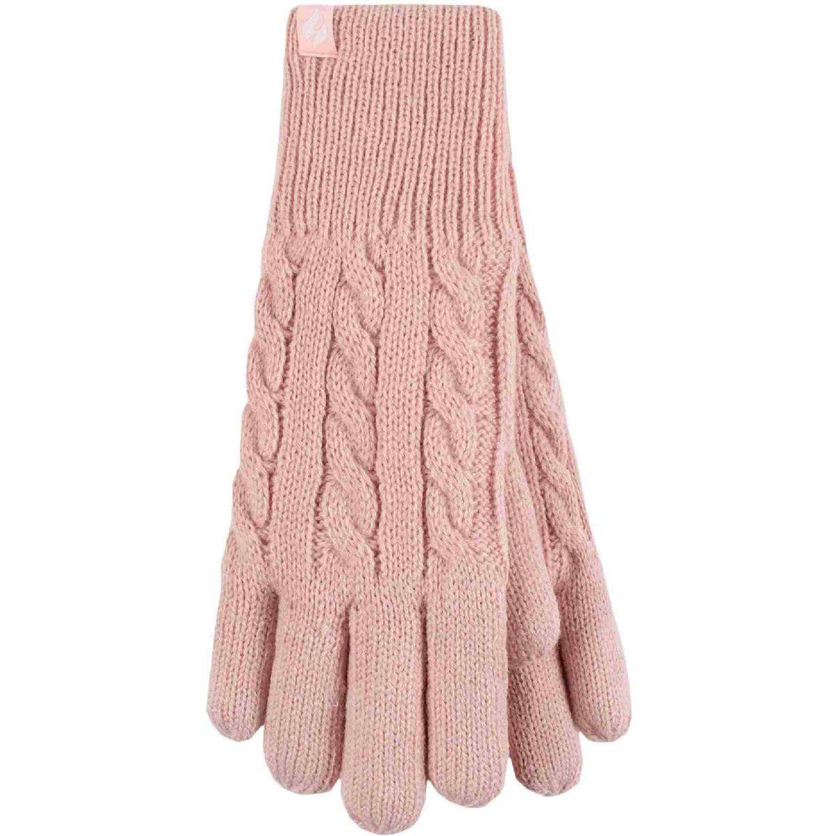 Thermohandschuhe mit Zopfmuster und Fleecefutter