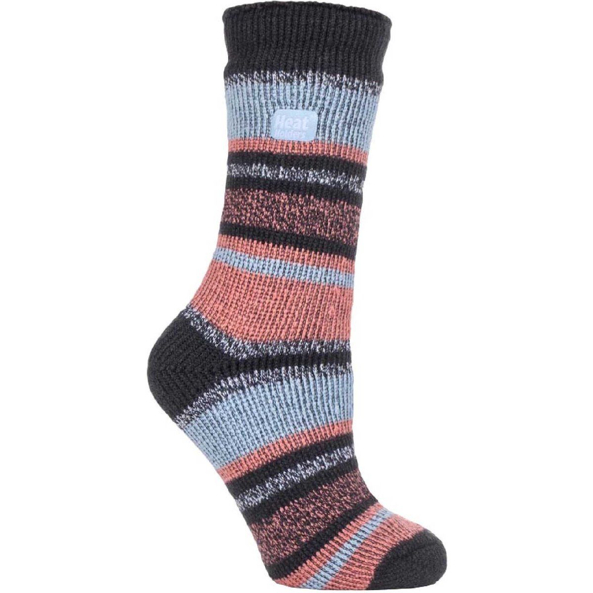 Thermo-Stricksocken mit Streifenmuster