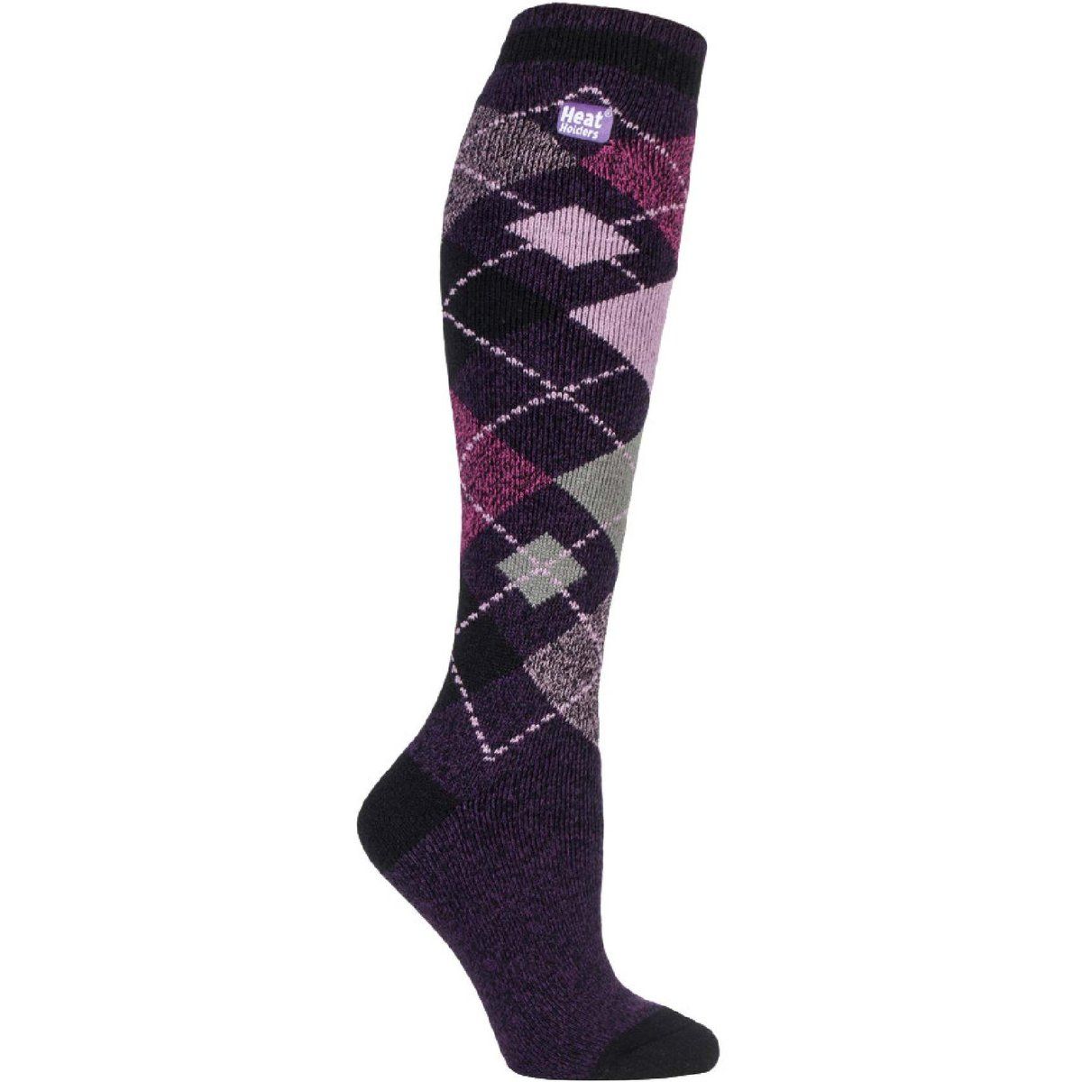Klassische Thermokniestrümpfe mit Argyle-Muster