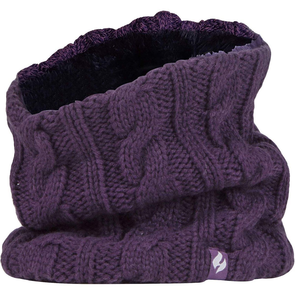 Fleece-gefütterter Halswärmer mit Zopfmuster