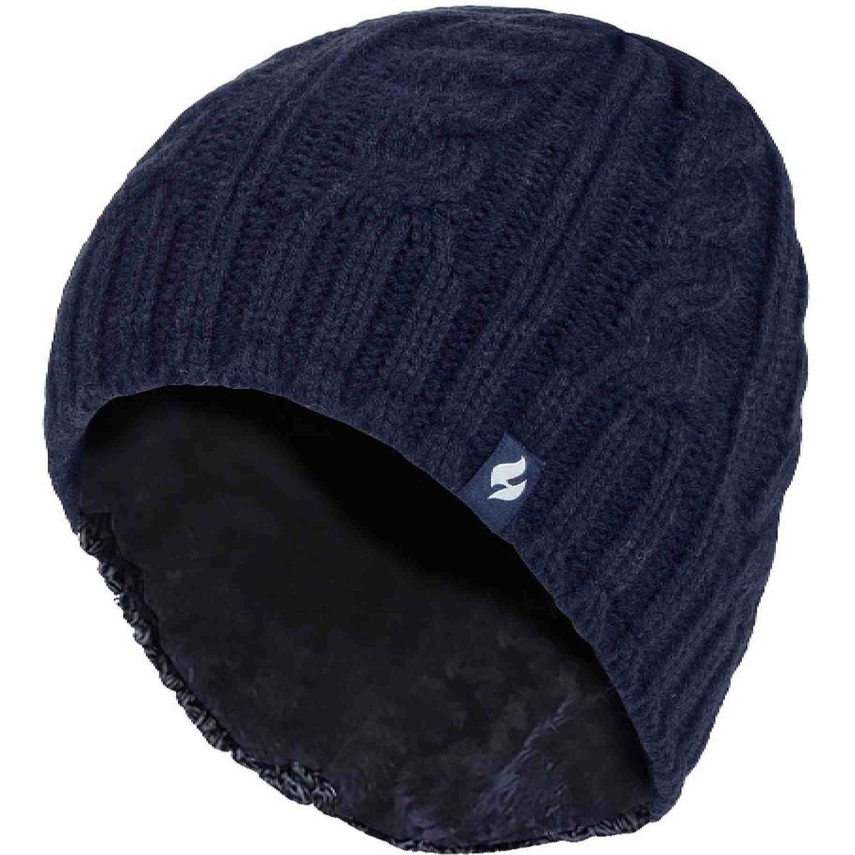 Zopfstrickbeanie mit Fleecefutter