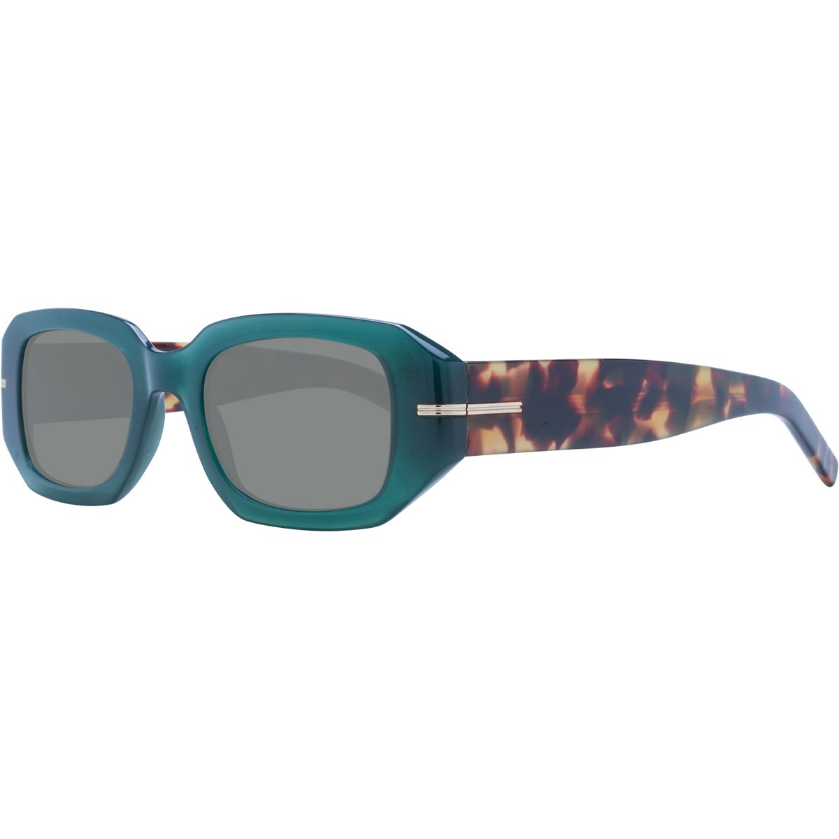 Markante rechteckige Sonnenbrille mit gemusterten Bügeln