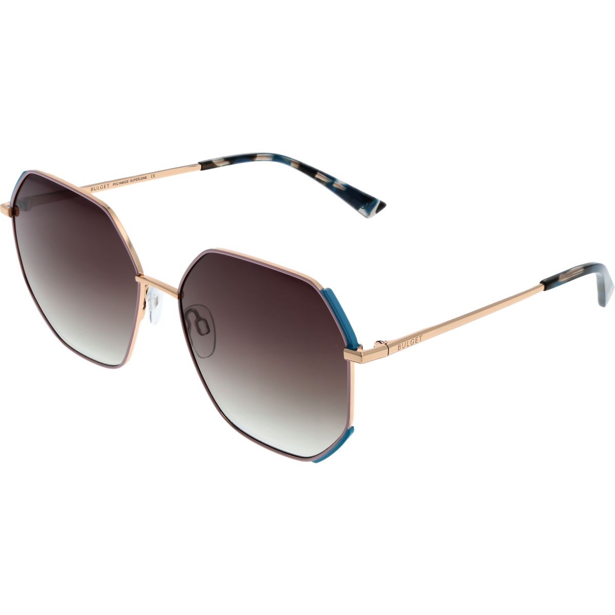 Übergroße sechseckige Sonnenbrille mit Farbverlauf