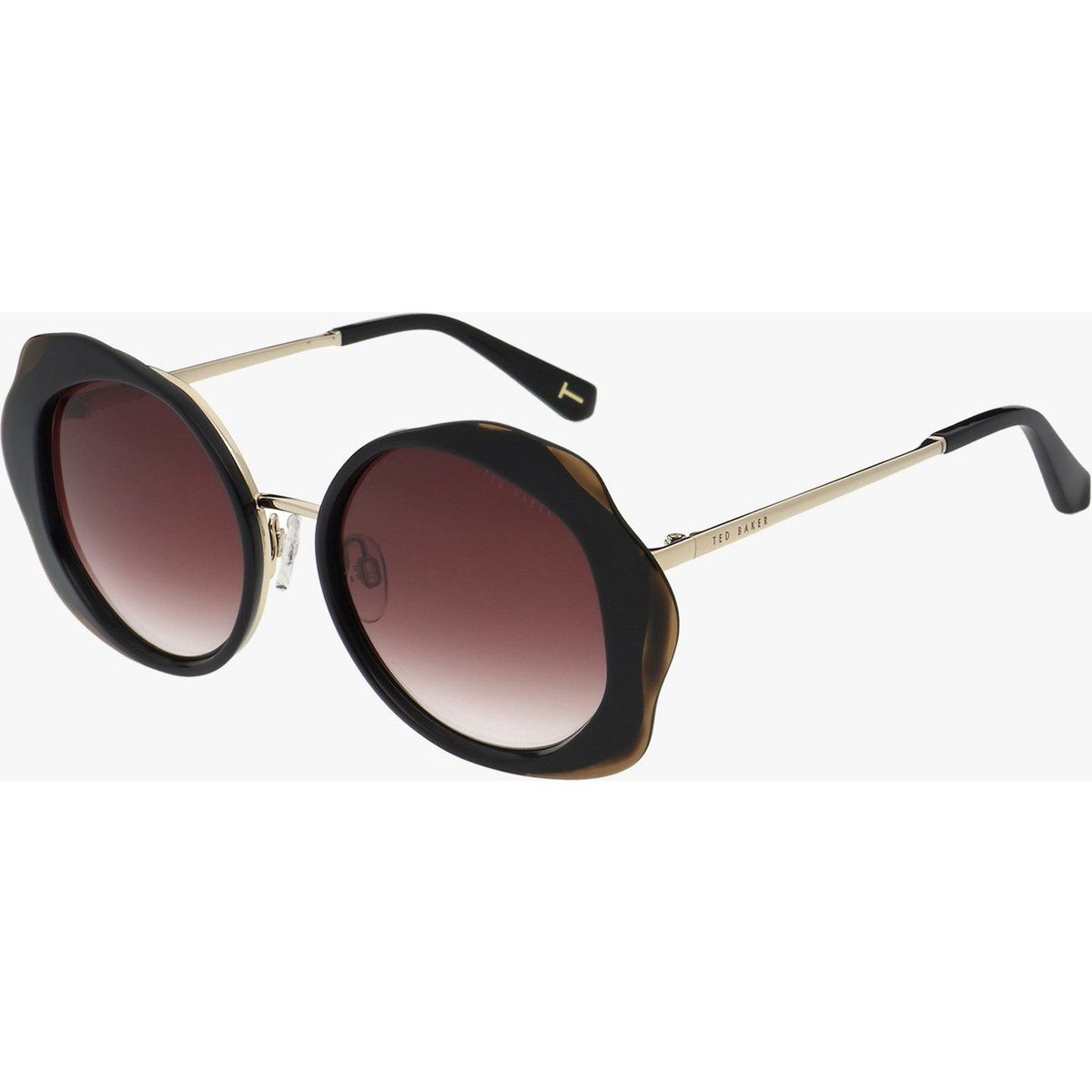 Runde übergroße Sonnenbrille mit Wellenrand