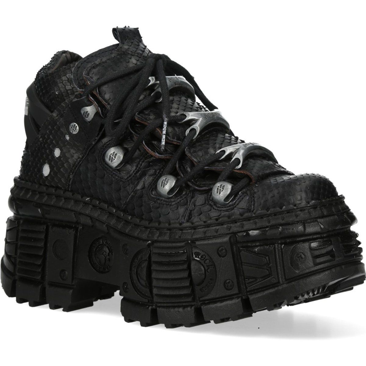 Plateau-Stiefeletten mit Python-Struktur