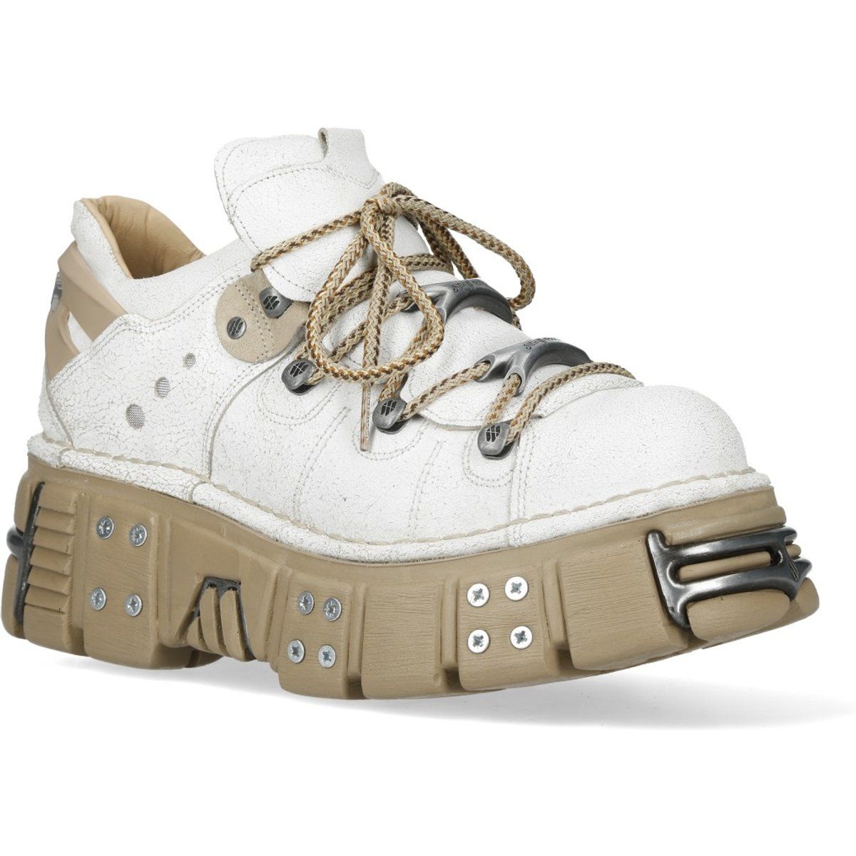 Klobige Plateau-Stiefeletten mit Metalldetails