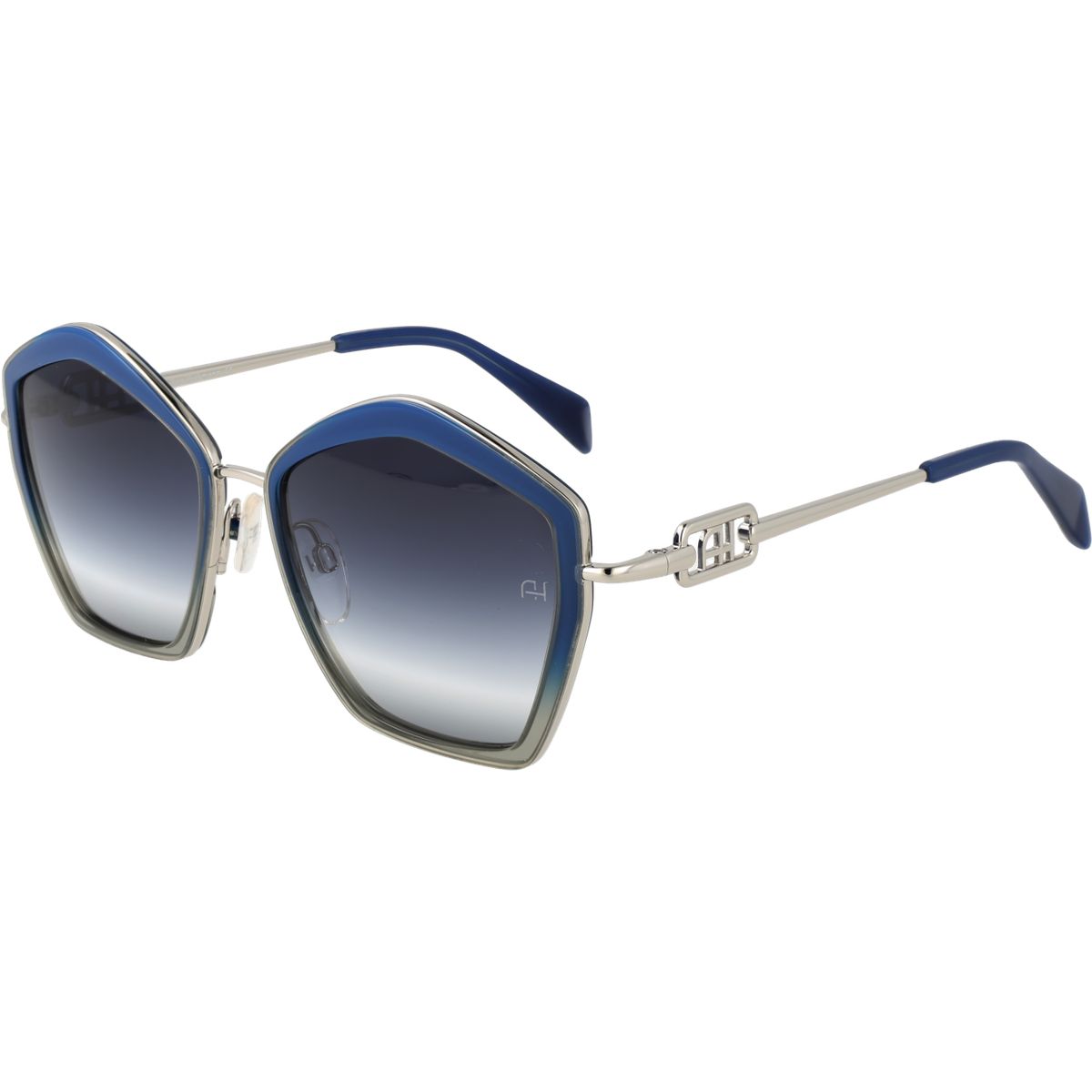 Geometrische Vollrand-Sonnenbrille mit Farbverlauf