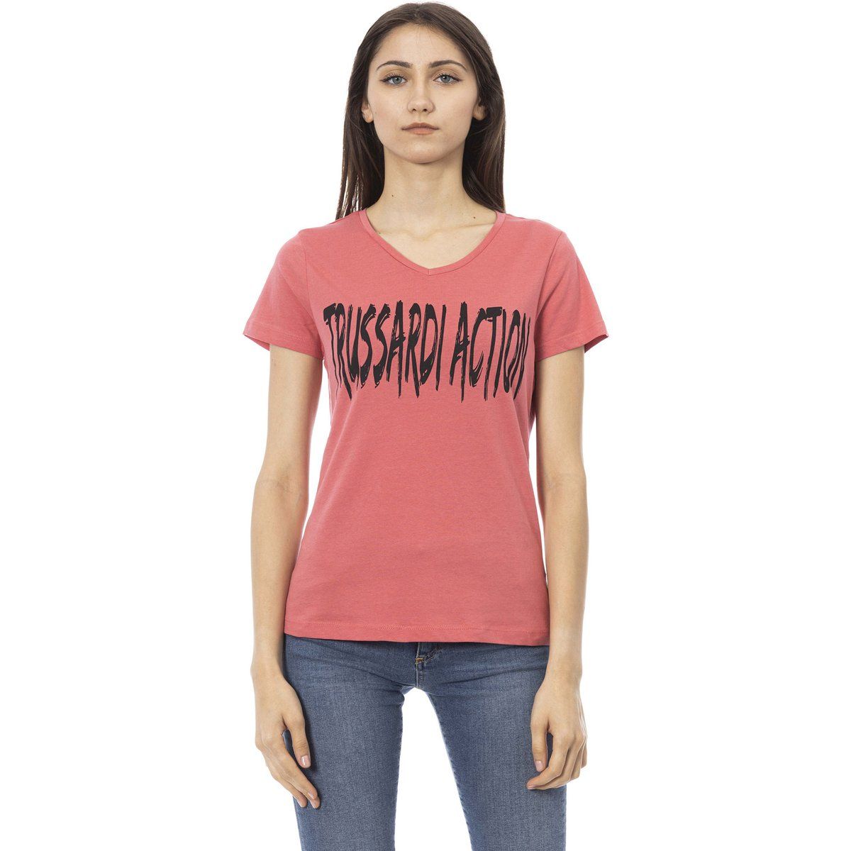 Grafik-T-Shirt mit V-Ausschnitt