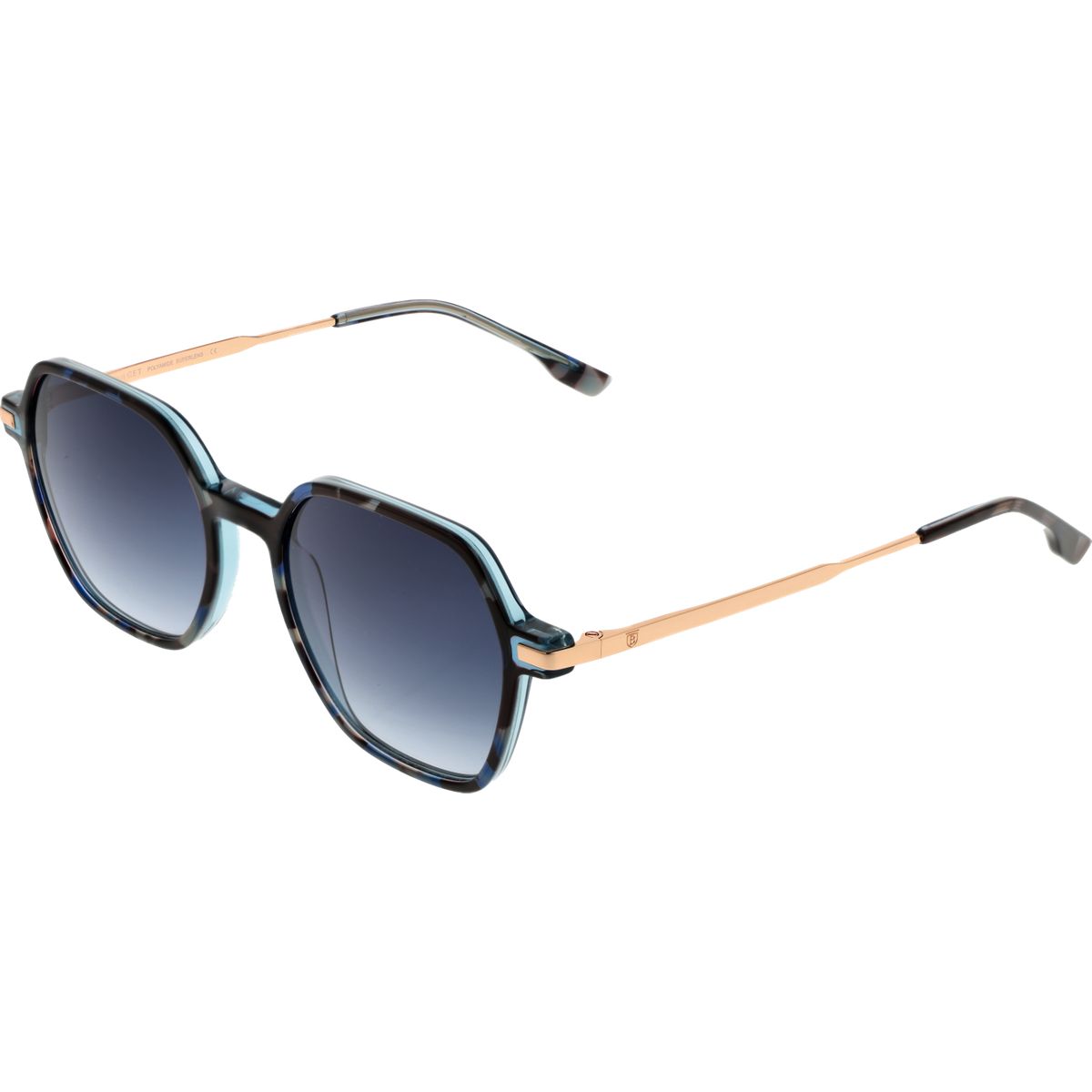 Hexagonale Sonnenbrille mit Verlaufsgläsern
