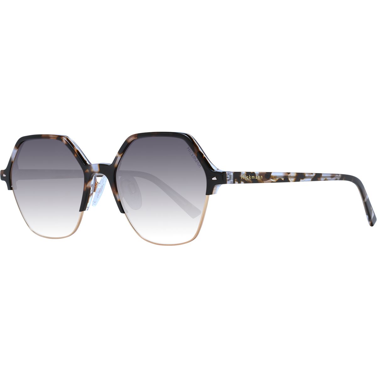 Geometrische Browline-Sonnenbrille in Schildpatt-Optik